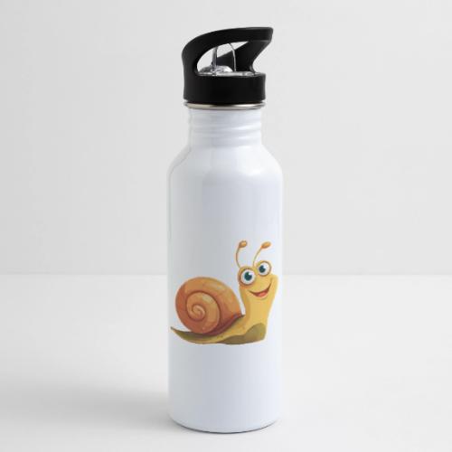 Happy Cartoon Snail with a Smile - 20 oz Water Bottle