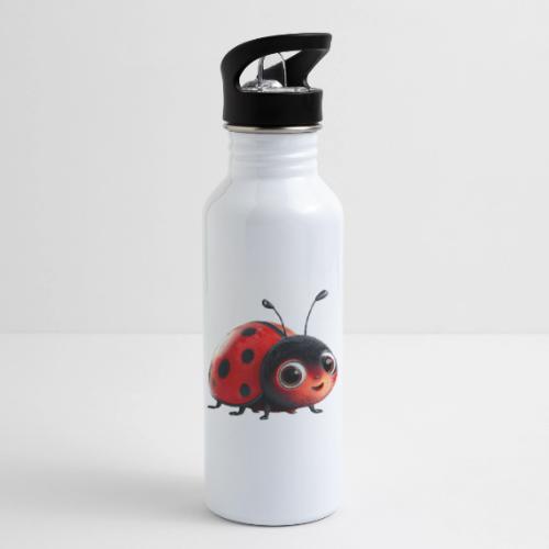 Adorable Cartoon Ladybug with Big Eyes - 20 oz Water Bottle