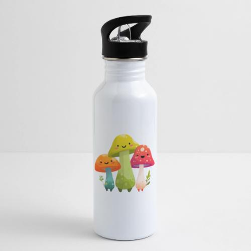 Trio of Happy Mushrooms - 20 oz Water Bottle