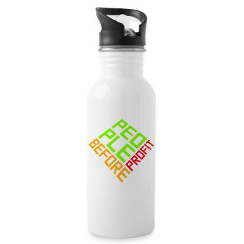 People Before Profit Activism Social Justice Quote - 20 oz Water Bottle - white - Right