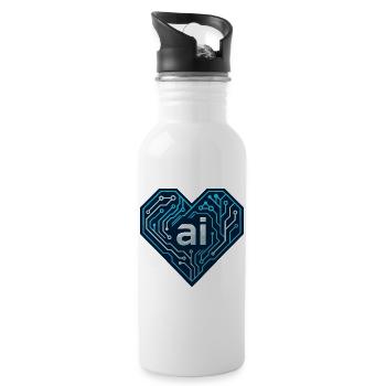 Circuit Heart AI Tee - 20 oz Water Bottle - white - Right