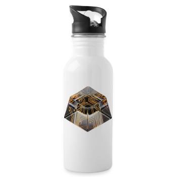 Circuit Crystal Hex Tile - 20 oz Water Bottle - white - Right
