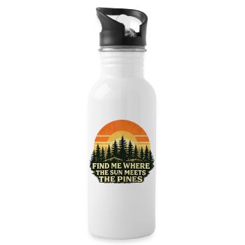 Where the Sun Meets the Pines - 20 oz Water Bottle - white - Right