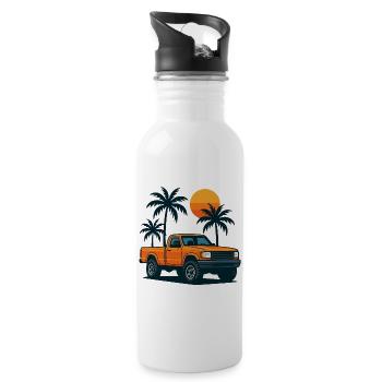 Sunset Palm Truck Escape - 20 oz Water Bottle - white - Right