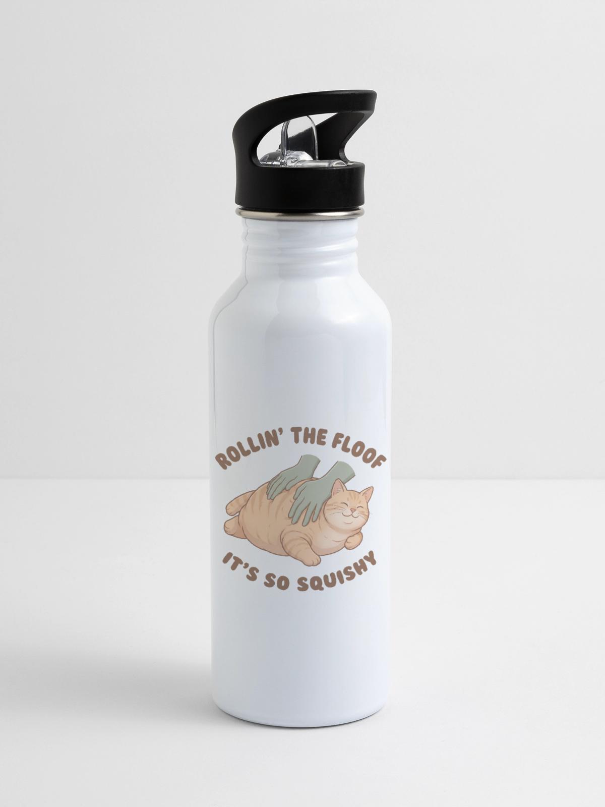 Rollin The Floof - 20 oz Water Bottle - white - Right