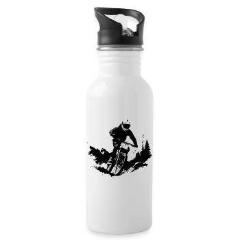 Mountain Biking Sketch - 20 oz Water Bottle - white - Right