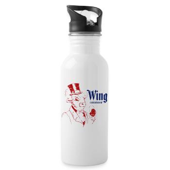 Bull Sommelier in Top Hat - 20 oz Water Bottle - white - Right