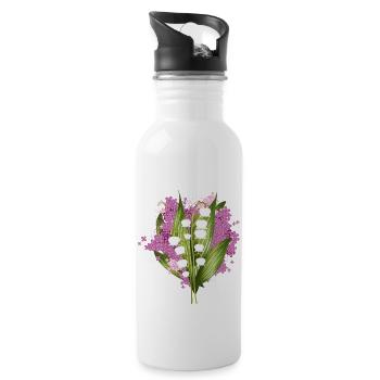 Lily of the valley and lilac bouquet - 20 oz Water Bottle - white - Right