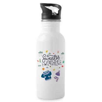 Sweater Weather - 20 oz Water Bottle - white - Right