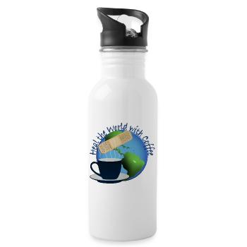 Heal the World with Coffee - 20 oz Water Bottle - white - Right