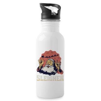 Funny Heavy Metal Santa - 20 oz Water Bottle - white - Right