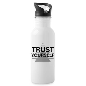 "Empower Your Style: Trust Yourself T-Shirt" - 20 oz Water Bottle - white - Right