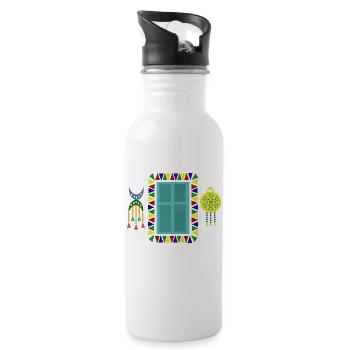 Egyptian Nubian window - 20 oz Water Bottle - white - Right
