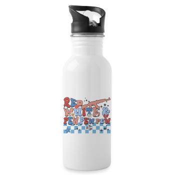 Red White & PewPew - 20 oz Water Bottle - white - Right