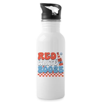 4th of july Red white booze - 20 oz Water Bottle - white - Right