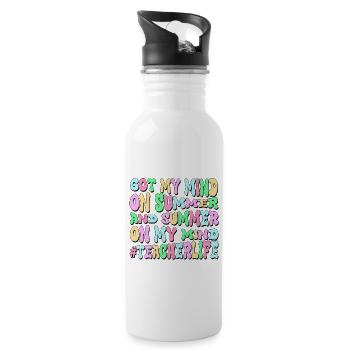 Got my mind on summer and summer on my mind - 20 oz Water Bottle - white - Right