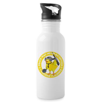 Duck Funny Peace Never An Option Choose Violence - 20 oz Water Bottle - white - Right