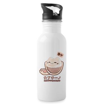 Cat Cappuccino Cute Pet Coffee Addict Caffeine - 20 oz Water Bottle - white - Right