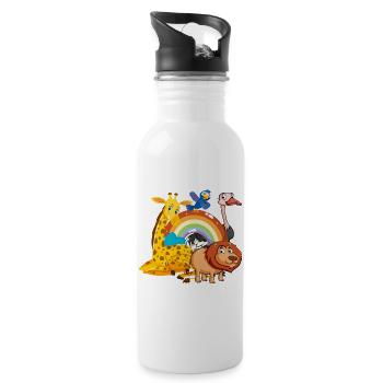 Rainbow Animal Parade - 20 oz Water Bottle - white - Right