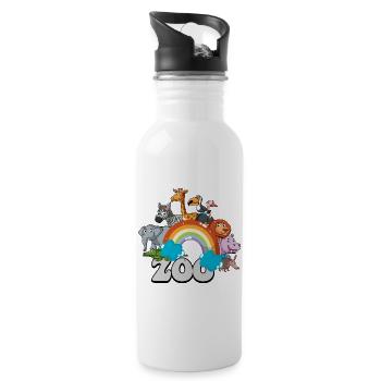 Rainbow Zoo Parade - 20 oz Water Bottle - white - Right