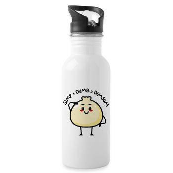 Dimsum Funny And Dumb Food Pun Foodie Cute Japan - 20 oz Water Bottle - white - Right