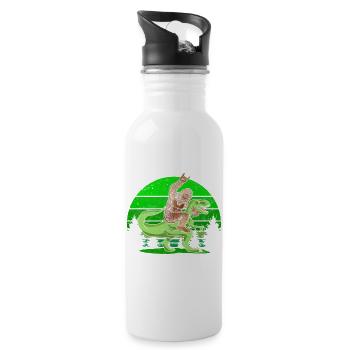 Sasquatch T Rex Bigfoot Dinosaur Kids - 20 oz Water Bottle - white - Right