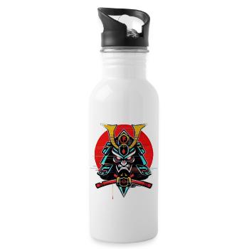 Samurai Japanese Art - 20 oz Water Bottle - white - Right