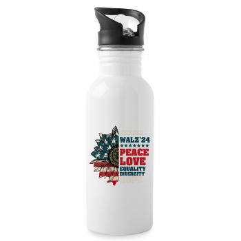 Peace Love Equality Diversity Hope - 20 oz Water Bottle - white - Right