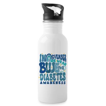 In Noverbem We Wear Blue For Diabetes Awareness - 20 oz Water Bottle - white - Right