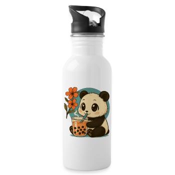 Panda s Bubble Tea Bliss - 20 oz Water Bottle - white - Right