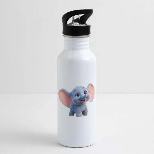 Playful Baby Elephant with Big Eyes - 20 oz Water Bottle