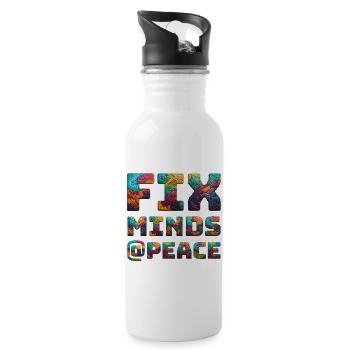 Fix minds @at peace  - 20 oz Water Bottle - white - Right