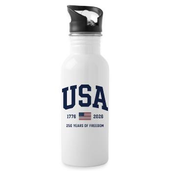 USA 250 Years of Freedom 1776-2026 Anniversary - 20 oz Water Bottle - white - Right