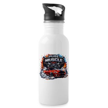 Pure Muscle Engine Car - 20 oz Water Bottle - white - Right