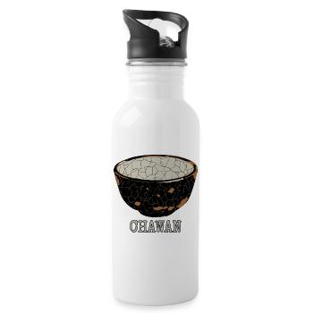 Chawan Crackle Bowl Ceramic - 20 oz Water Bottle - white - Right
