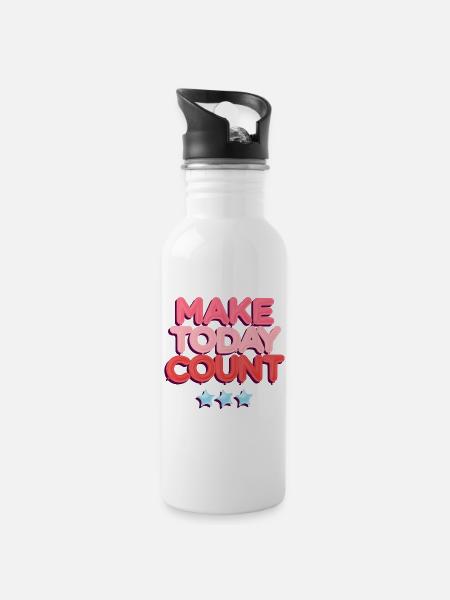 Make Today Count - 20 oz Water Bottle - white