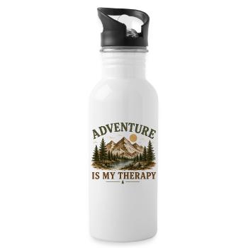 Adventure Is My Therapy - 20 oz Water Bottle - white - Right