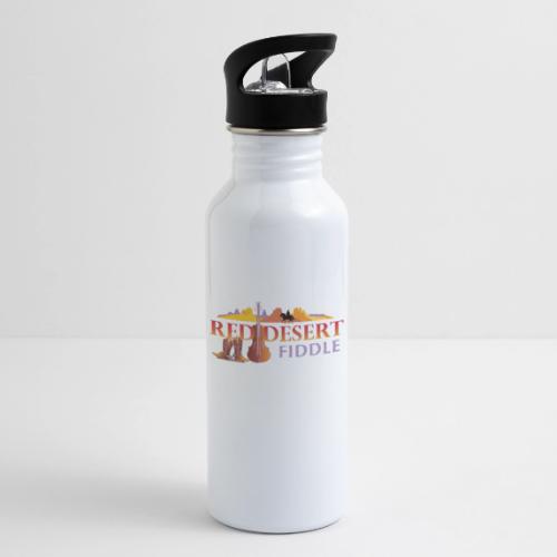 Red Desert Fiddle, Red Text Cut-Out. - 20 oz Water Bottle