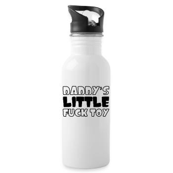 Daddy little fuck toy roleplay fetish BDSM - 20 oz Water Bottle - white - Right