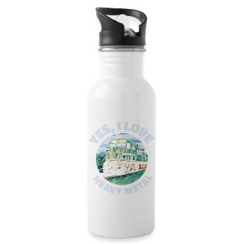 Train Transportation Locomotive Heavy Metal - 20 oz Water Bottle - white - Right