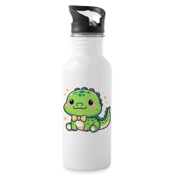 Playful Alligator Cartoon - 20 oz Water Bottle - white - Right