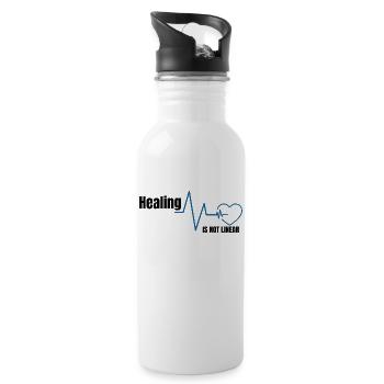 Healing Is Not Linear - 20 oz Water Bottle - white - Right
