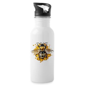 Bee and honeycomb - 20 oz Water Bottle - white - Right