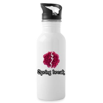 Pink Floral Split Spring Break - 20 oz Water Bottle - white - Right