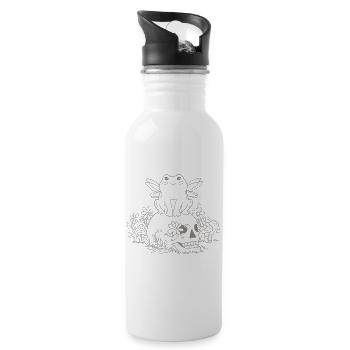 Kawaii clothing cottagecore pastel - 20 oz Water Bottle - white - Right