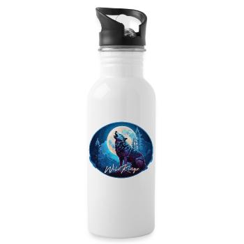 Wolf - 20 oz Water Bottle - white - Right
