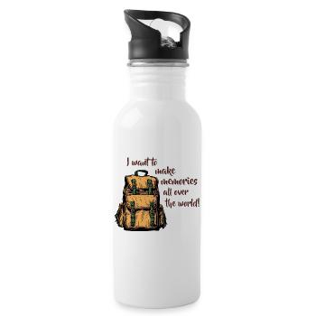 I want to make memories - 20 oz Water Bottle - white - Right
