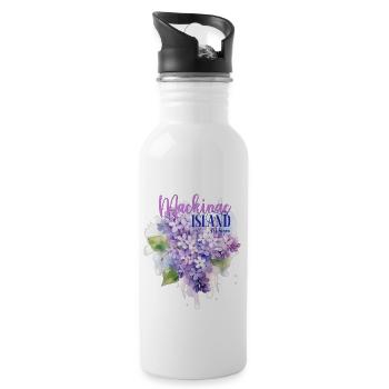 Mackinac Island Michigan Lilacs Lilac Festival Sta - 20 oz Water Bottle - white - Right