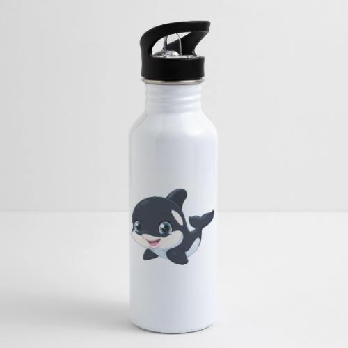 Playful Cartoon Baby Orca with Sweet Smile - 20 oz Water Bottle