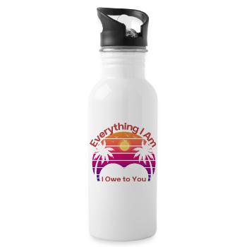 Everything I Am I Owe to You Retro Sunset - 20 oz Water Bottle - white - Right